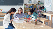 Children being creative with Fujitsu tablet Children being creative with Fujitsu tablet