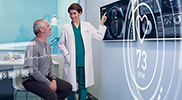 Doctor using heart simulation software Doctor using heart simulation software