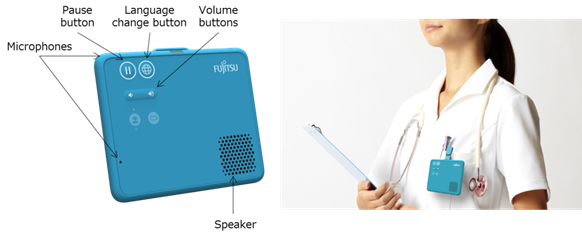 Figure 1: The newly developed wearable, hands-free speech translation device