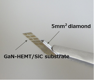 Figure 4: A GaN-HEMT/SiC substrate with diamond bonded using this technology