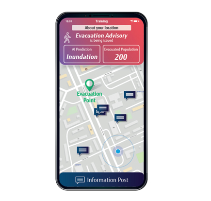 Figure 2: Image of the evacuation app for smartphones