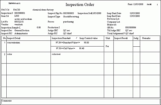 inspection order