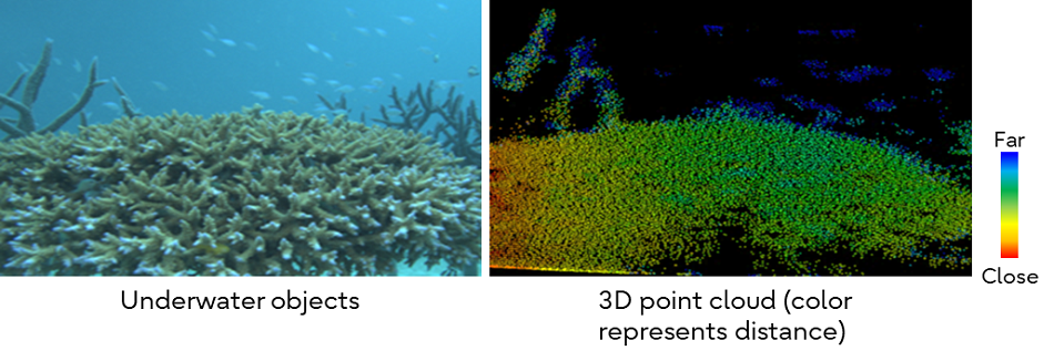 Figure 3. 3D measurement results using underwater LiDAR
