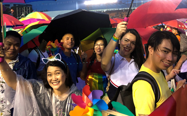 Fujitsu employees celebrating pride in Manila