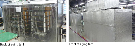 Picture: Front of aging tent & Back of aging tent