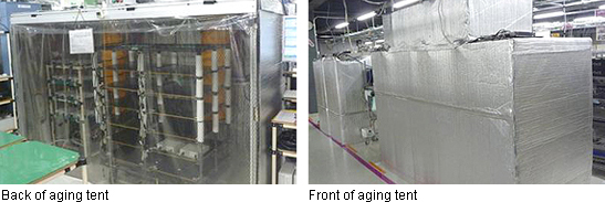 Picture: Front of aging tent & Back of aging tent