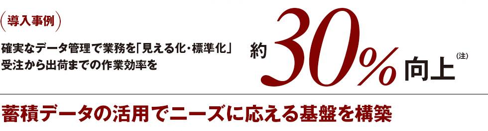 蓄積データの活用でニーズに応える基盤を構築 蓄積データの活用でニーズに応える基盤を構築