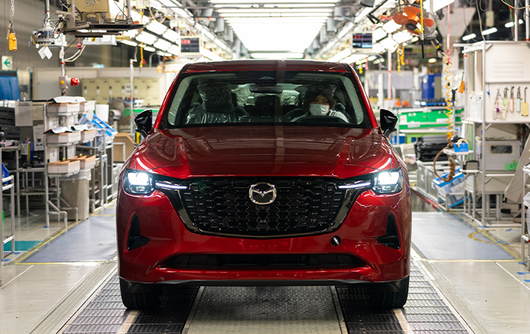 Red car in workstation