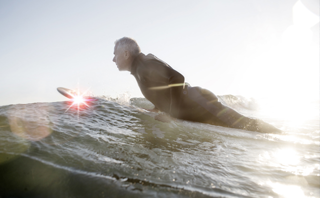 man surfing