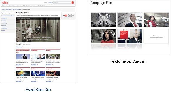 Image: FUJITSU Brand Story site and Global Brand Campaign site