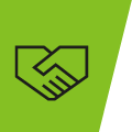 pictogram with lime background - shaking hands