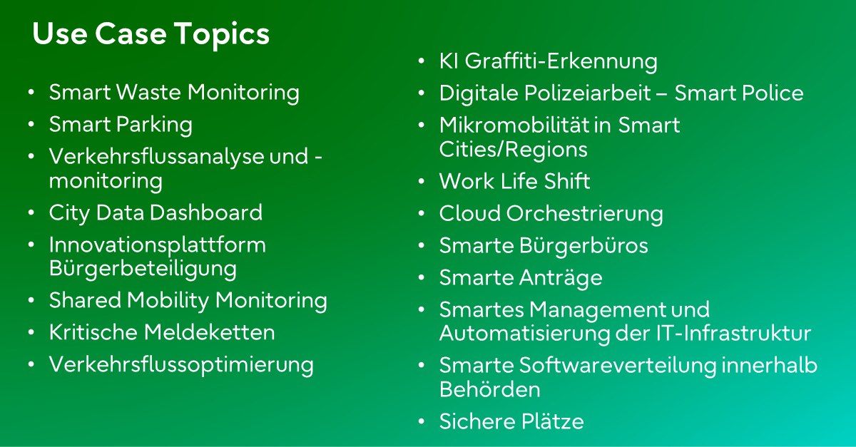 Smart City Use Case Topics