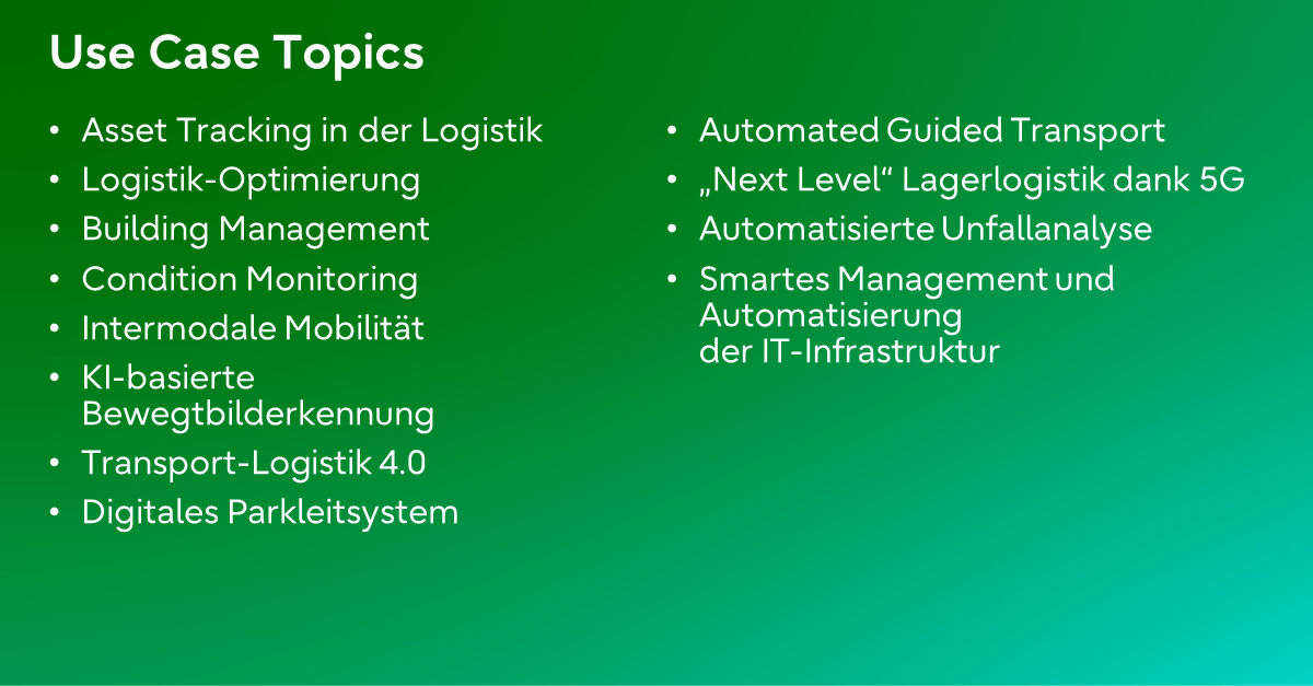 Smart Transport & Logistics use case topics