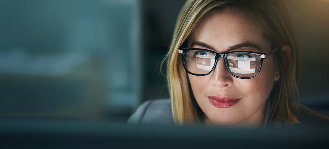 Woman with glasses