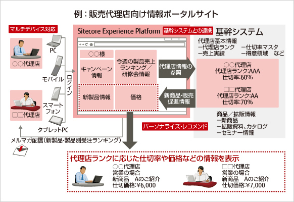活用イメージ：販売代理店向け情報ポータルサイト