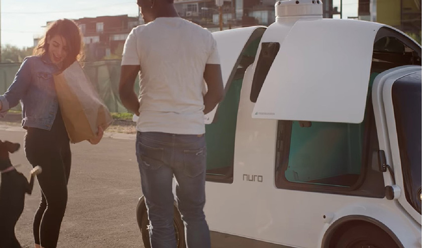 Photo :Nuro’s robot delivery car, R1, in service in Arizona, U.S. (Photo by Nuro)