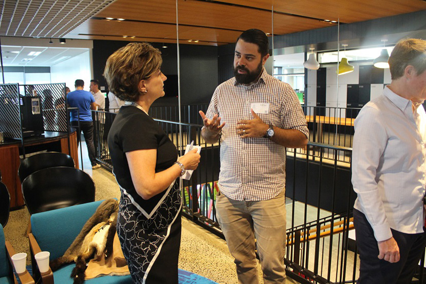 Photo : Pictured above: Fujitsu’s Vice President of Human Resources, Caroline Flatley with Liam Ridgeway, co-founder of Indigitek.