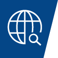 globe and magnifying glass