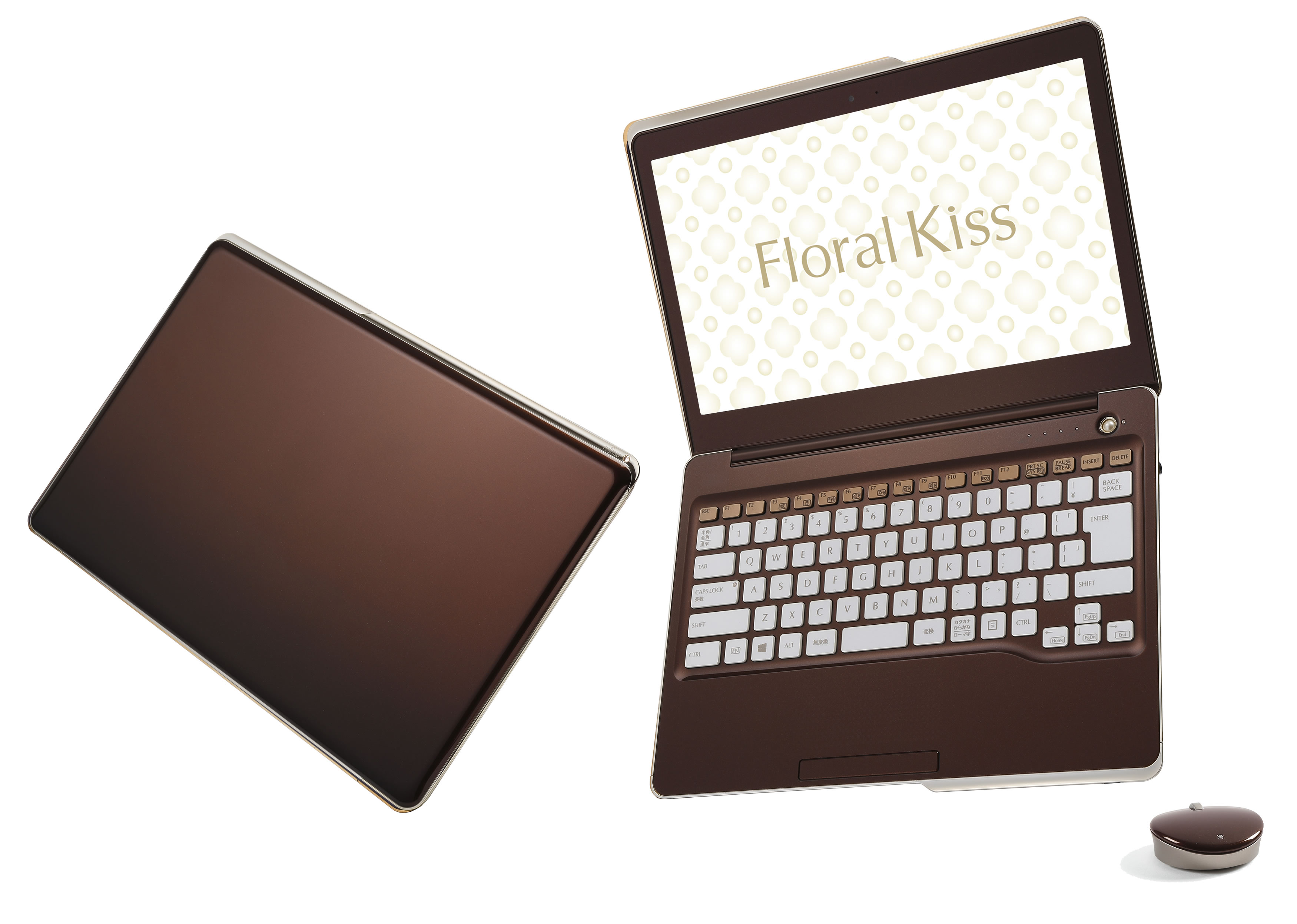 最大64％オフ！ FUJITSU FLORAL KISS WHITE AND BROWN