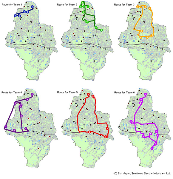 Figure : Output Result for A Case with 37 Recovery Sites and 6 Work Teams