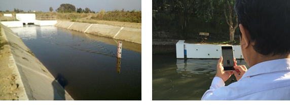 Photos: Inputting irrigation water level data