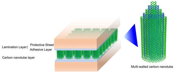 Figure1: Internal structure of carbon nanotube adhesive sheet