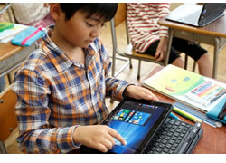 Tablet in use in the classroom