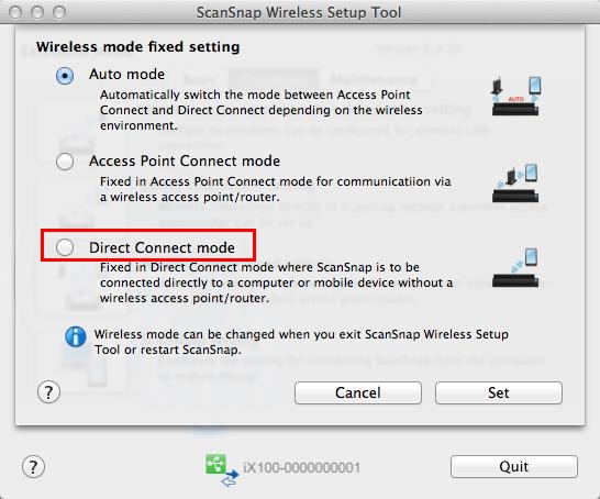 scansnap ix100 network mac address