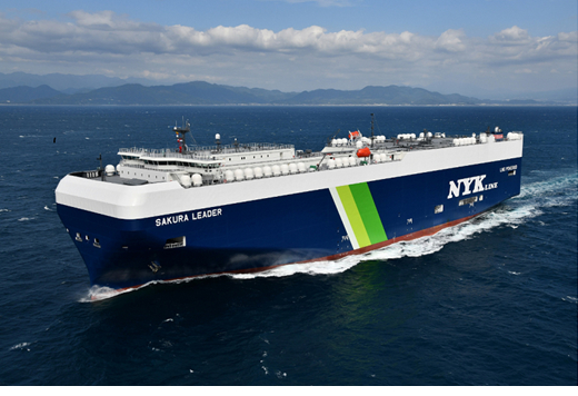 NYK's LNG fueled car carrier SAKURA LEADER
