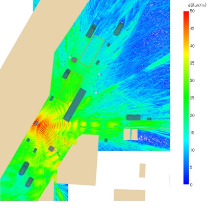 Figure 3 Analysis results: Field intensity distribution (4.7 GHz)