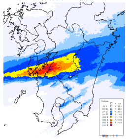 図1：2020年7月日本で大雨を起こした線形レインバンド（JMA提供）
