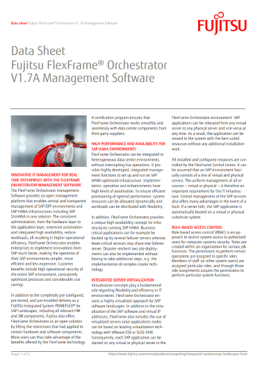 Fujitsu FlexFrame® Orchestrator management software
