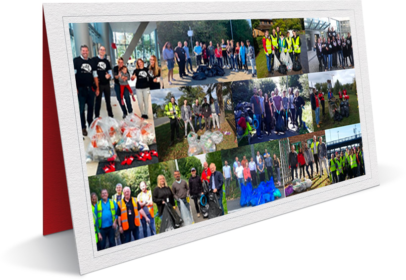 Montage image of clean-up events from around the world