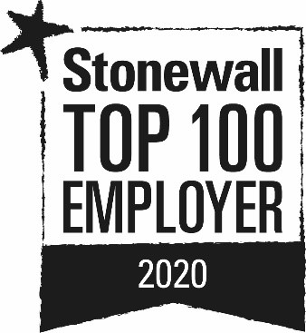 Logo: Stonewall Top 100 Employer 2020