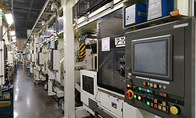Monitoring equipment in a factory for quality assurance.