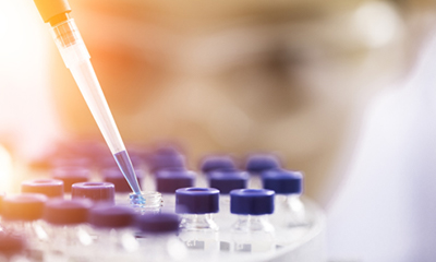 Laboratory analysis representing the drug discovery process.