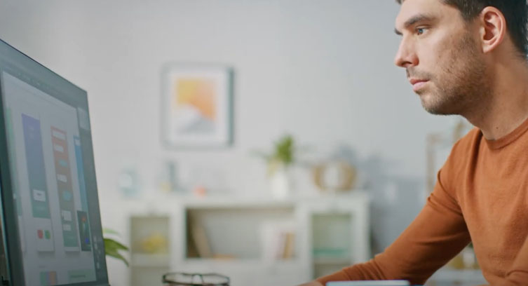 A man using a computer
