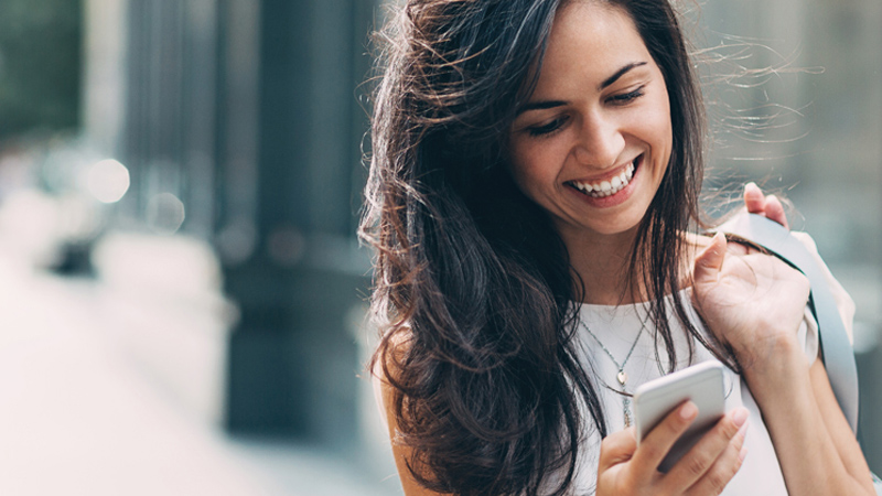 Lady using mobile phone 