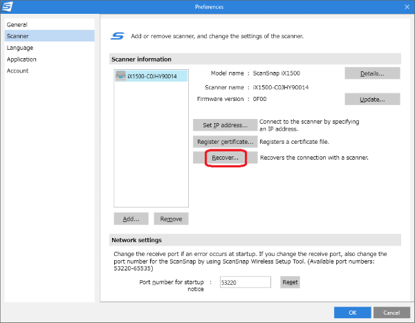 scansnap driver removed