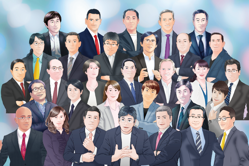 Illustration of executives who participated in 'Fujitra Radio with Leaders'