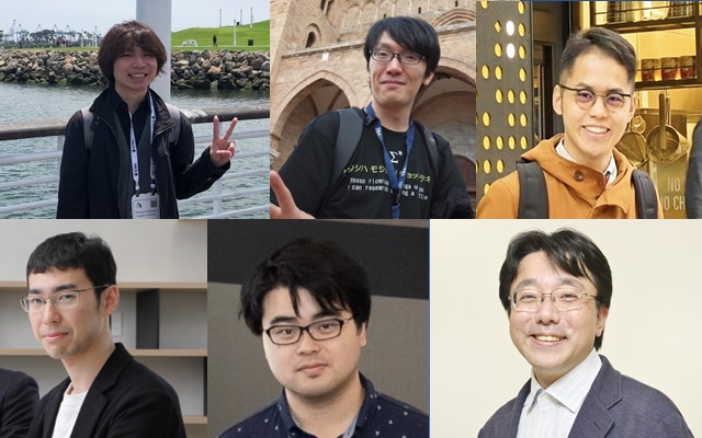 From top left: Kentaro Kanamori (Hokkaido University), Takuya Takagi (Fujitsu Laboratories), and Ken Kobayashi (Fujitsu Laboratories and Tokyo Institute of Technology)<br>From bottom left: Yuichi Ike (Fujitsu Laboratories), Kento Uemura (Fujitsu Laboratories), and Hiroki Arimua (Hokkaido University)