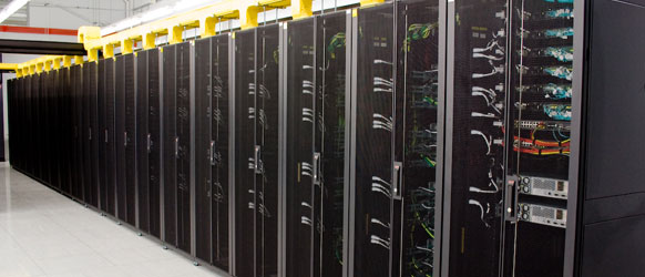 picture of racking in Fujitsu's London data center