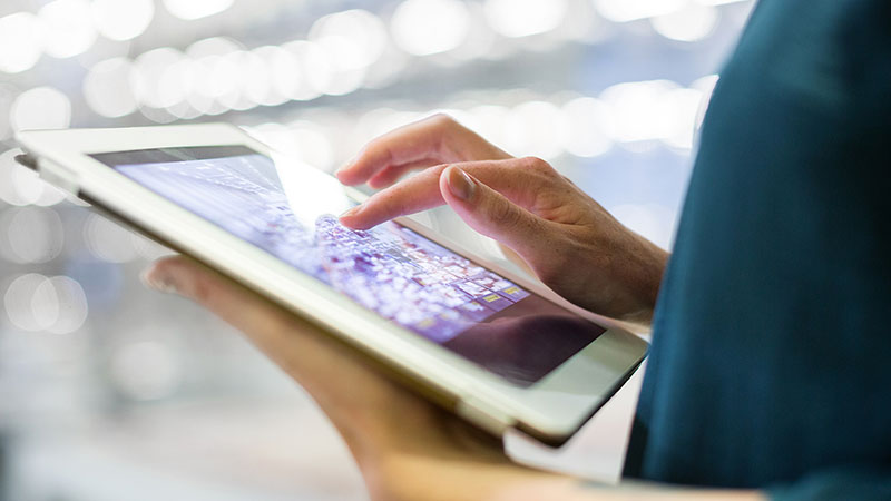 Girl using tablet