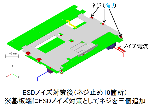 ESDノイズ対策後(ネジ止め10箇所)