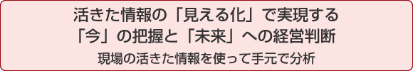 活きた情報の「見える化」で実現する「今」の把握と「未来」への経営判断