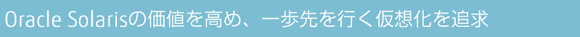 Oracle Solarisの価値を高め、一歩先を行く仮想化を追求