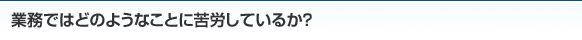 業務ではどのようなことに苦労しているか？