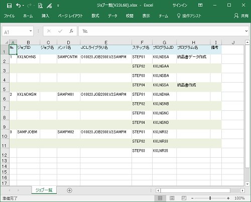 Windows ジョブ一覧(EXCEL形式) Windows ジョブ一覧(EXCEL形式)