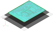 4層プリント回路基板モデルの図