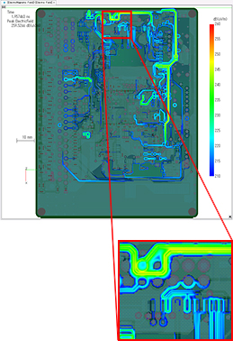 電磁界マップ出力例の図（1）データ削減なし